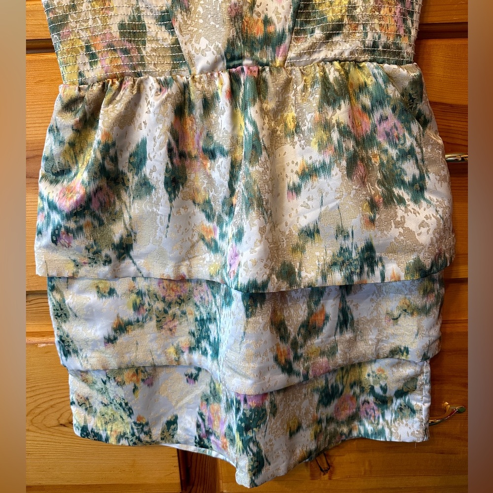 Alice + Olivia floral bustier peplum mini dress size 6 - Picture 4 of 7
